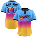 Custom Gradient Fashion Authentic Two-Button Baseball Jersey