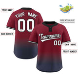 Custom Gradient Fashion Authentic Two-Button Baseball Jersey