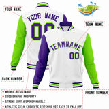 Custom Curved Raglan Sleeves Varsity Letterman Jacket For Baseball Coat