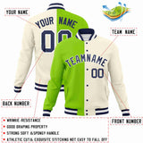 Custom Curved Letterman Two Tone Split Fashion Jacket For Breathable Mens Baseball Coat