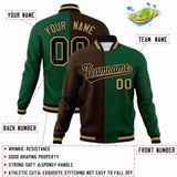 Custom Hook Letterman Two Tone Split Fashion Jacket For Casual Mens Baseball Coat