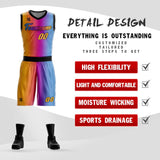 Custom Gradient Fashion Basketball Jersey Sets For Sport