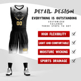 Custom Gradient Fashion Basketball Jersey Sets For Sport