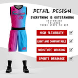 Custom Gradient Fashion Basketball Jersey Sets For Sport