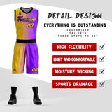 Custom Gradient Fashion Basketball Jersey Sets For Sport