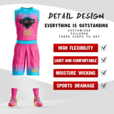 Custom Gradient Fashion Basketball Jersey Sets For Sport