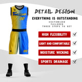 Custom Gradient Fashion Basketball Jersey Sets For Sport