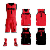 Custom Double Side Basketball Jersey Sets Sports Uniform for Men/Boys