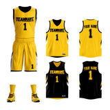 Custom Double Side Basketball Jersey Sets Sports Uniform for Men/Boys