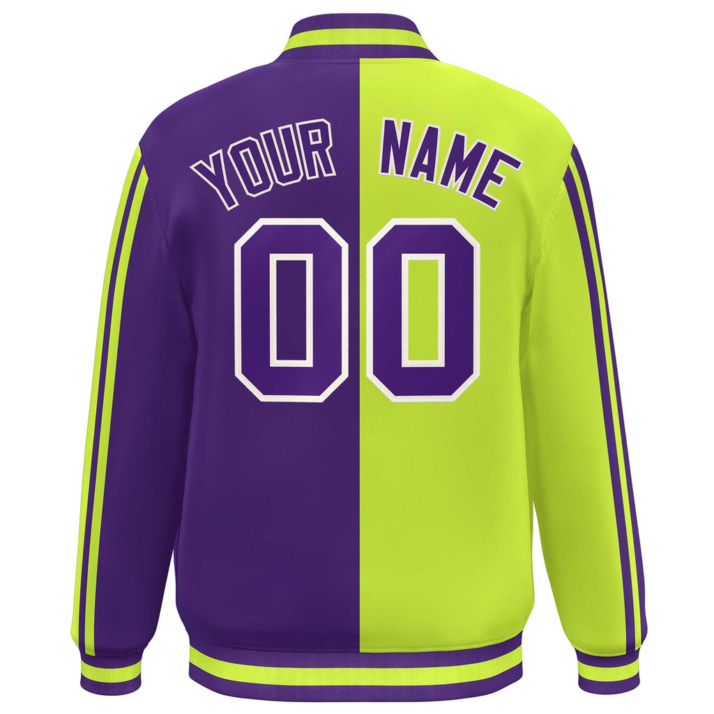 Custom Full-Snap Two Tone Lightweight College Jacket Stitched Name Number Logo