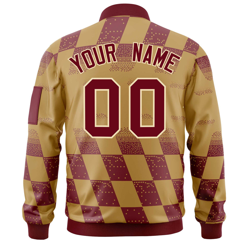 Custom Full-Zip Color Block Lightweight College Jacket Stitched Text Logo Size S-6XL