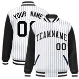 Custom Full-Snap Stripe Fashion College Jacket Lightweight Stitched Letters Logo