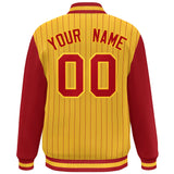 Custom Full-Snap Stripe Fashion Lightweight College Jacket Stitched Text Logo for Adult
