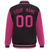 Custom Full-Snap Stripe Fashion Lightweight College Jacket Stitched Name Number Logo