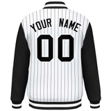 Custom Full-Snap Stripe Fashion Letterman Bomber Jackets Personalized Stitched Text Logo
