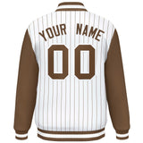 Custom Full-Snap Stripe Fashion Letterman Jackets Stitched Letters Logo for Men