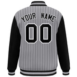 Custom Full-Snap Stripe Fashion Baseball Jackets Stitched Letters Logo for Adult/Youth