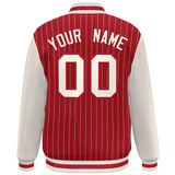 Custom Full-Snap Stripe Fashion College Jacket Stitched Name Number Big Size