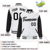 Custom Full-Snap Stripe Fashion BaseballJacket Stitched Letters Logo Big Size