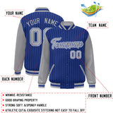 Custom Full-Snap Stripe Fashion College Jacket Stitched Text Logo for Adult