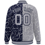 Custom Full-Snap Split Fashion Graffiti Style College Jacket Stitched Name Number