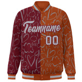 Custom Full-Snap Split Fashion Graffiti Style Baseball Jackets Stitched Letters Logo