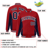 Custom Full-Snap Long Sleeves Color Block Letterman Bomber Jacket Stitched Name