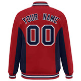 Custom Full-Snap Long Sleeves Color Block Letterman Bomber Jacket Stitched Name