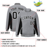 Custom Full-Snap Long Sleeves Color Block Baseball Jacket Stitched Name