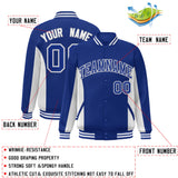 Custom Full-Snap Long Sleeves Color Block Baseball Jacket Stitched Logo
