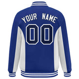 Custom Full-Snap Long Sleeves Color Block Baseball Jacket Stitched Name