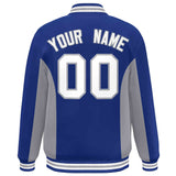 Custom Full-Snap Long Sleeves Color Block Letterman Bomber Jacket Stitched Name