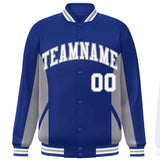 Custom Full-Snap Long Sleeves Color Block Letterman Bomber Jacket Stitched Name