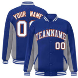 Custom Full-Snap Long Sleeves Color Block Letterman Bomber Jacket Stitched Name