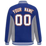 Custom Full-Snap Long Sleeves Color Block Letterman Bomber Jacket Stitched Name