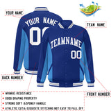 Custom Full-Snap Long Sleeves Color Block Letterman Jacket Stitched Letters Logo