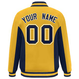 Custom Full-Snap Long Sleeves Color Block Letterman Bomber Jacket Stitched Name