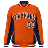 Custom Full-Snap Long Sleeves Color Block Letterman Bomber Jacket Stitched Name