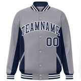Custom Full-Snap Long Sleeves Color Block Letterman Jacket Stitched Text Logo
