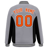 Custom Full-Snap Long Sleeves Color Block College Jacket Stitched Logo Big Size
