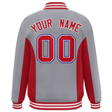 Custom Full-Snap Long Sleeves Color Block Letterman Bomber Jacket Stitched Name