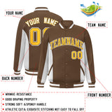 Custom Full-Snap Long Sleeves Color Block Letterman Bomber Jacket Stitched Name