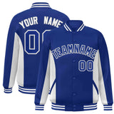Custom Full-Snap Long Sleeves Color Block Baseball Jacket Stitched Letters Logo