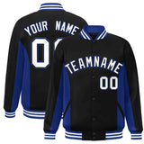 Custom Full-Snap Long Sleeves Color Block College Jacket Stitched Letters Logo