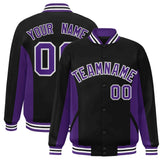 Custom Full-Snap Long Sleeves Color Block Letterman Jackets Stitched Name Logo