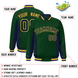 Custom Full-Snap Long Sleeves Color Block College Jacket Stitched Letters Logo