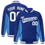 Custom Full-Snap Long Sleeves Color Block College Jacket Stitched Name Number