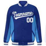 Custom Full-Snap Long Sleeves Color Block College Jacket Stitched Name Number