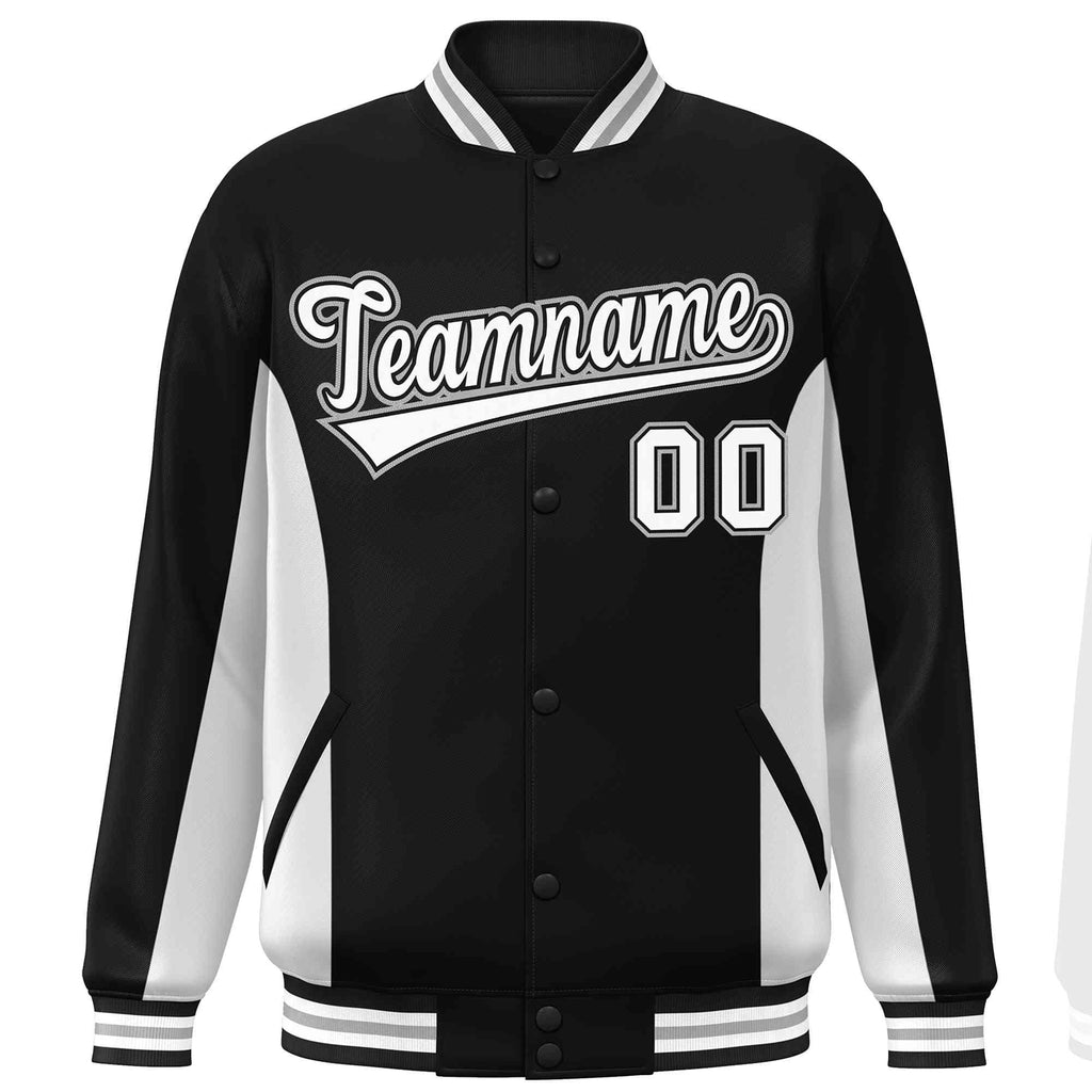 Custom Full-Snap Long Sleeves Color Block Letterman Jackets Stitched Letters