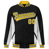 Custom Full-Snap Long Sleeves Color Block Baseball Jackets Stitched Letters